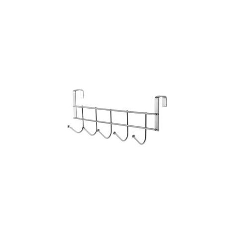 Porte-manteau de porte à 5 crochets - Bande porte-serviettes - Porte-manteau intérieur - Crochets de porte pour salles de bain, couloirs et chambres - Crochets porte-manteaux sans perçage-Crezuo