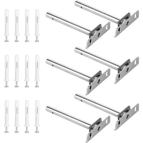 Applicable 6 Pièces Support d'Étagère Flottante Réglable, Longueur 12.7cm Etagere Murale Fixation Invisible avec Vis, Nickelé (1/5)