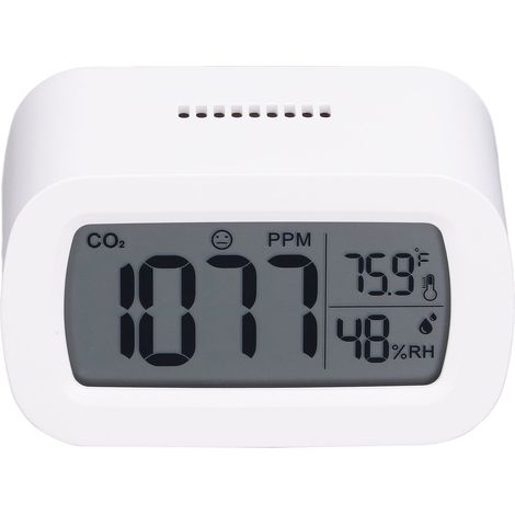 Détecteur de CO2 avec alimentation USB, testeur de concentration de dioxyde de carbone en intérieur, thermo-hygromètre (1/5)