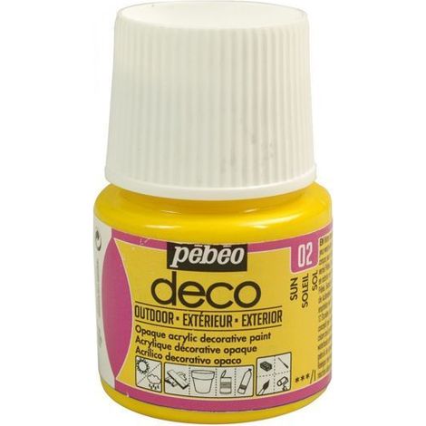 Peinture acrylique d'extérieur multi-surfaces - Jaune - 45 ml