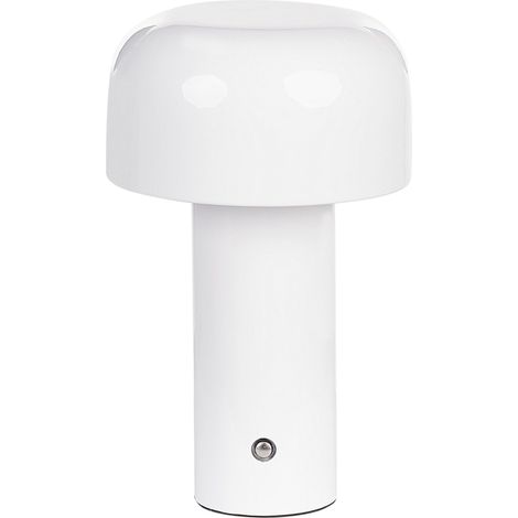 Kabellose LED Tischlampe BESOS mit Dimmer Metall Weiß