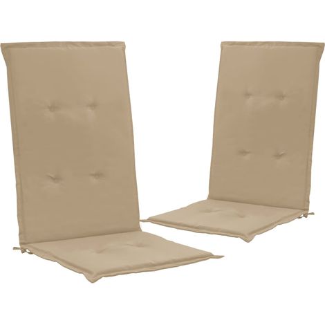 juego de 2 cojines para sillas de jardín 100% poliéster beige 120 x 50 x 3 cm DEC021670