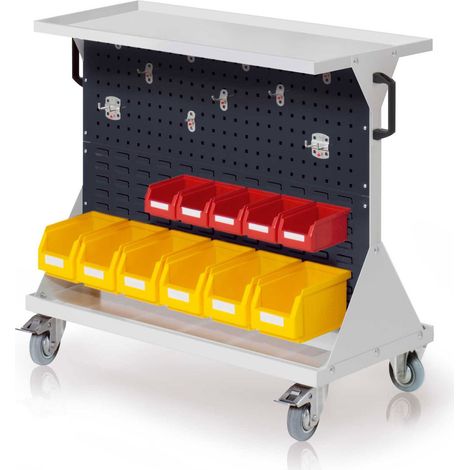Kappes RasterMobil® Größe 2 - 1000x930x500mm - 2x Lochplatte 2x Schlitzplatte - Auflageboden aus Stahlblech - anthrazitgrau