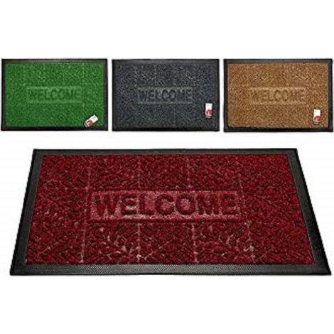 Tapis De Bienvenue Rectangulaire En Caoutchouc 60x40cm Tapis D'entrée Antidérapant