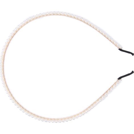 Bandeau en alliage avec fausses perles, accessoire de coiffure tendance pour femme, idéal pour les mariages et les fêtes. (1/5)