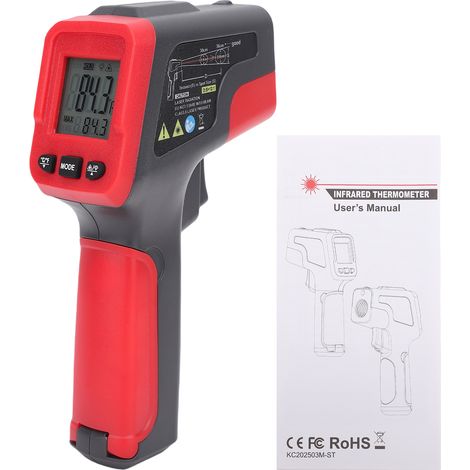 Pistolet thermométrique infrarouge, pistolet thermométrique numérique sans contact pour la mesure de la température de surface, -50 à 600 °C, 13 points de mesure (1/5)