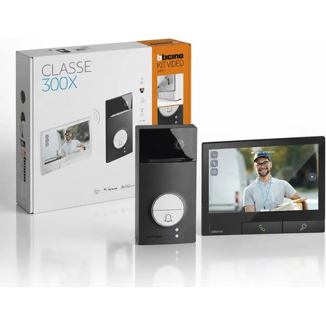 BTicino 363943 Kit Videocitofono nero Classe 300X Wi-Fi Linea 3000 Black RFID 7 pollici