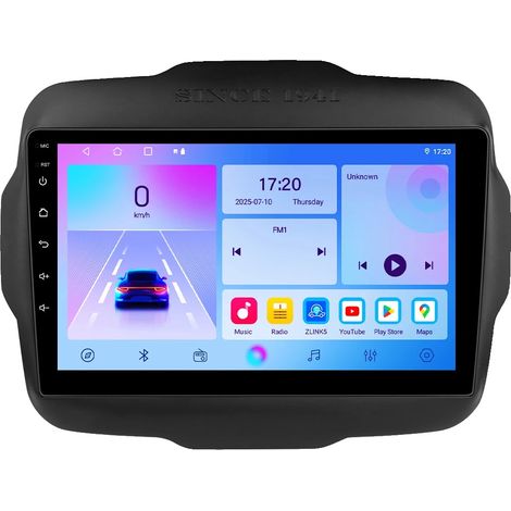 Radio para coche, tamaño de pantalla, compatibilidad con smartphones, compatible con Jeep Renegade 2016-2020, sistema de navegación GPS Android Auto Stereo, B-T3CP (4 núcleos 2G 64G) (1/2)