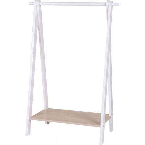 Portant vêtements en bois 70x38x100 cm – Penderie et étagère pour chambre enfant – MDF et pin naturel – Toilinux (1/5)