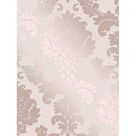 Papier peint damassé quartz, décor raffiné (1/4)