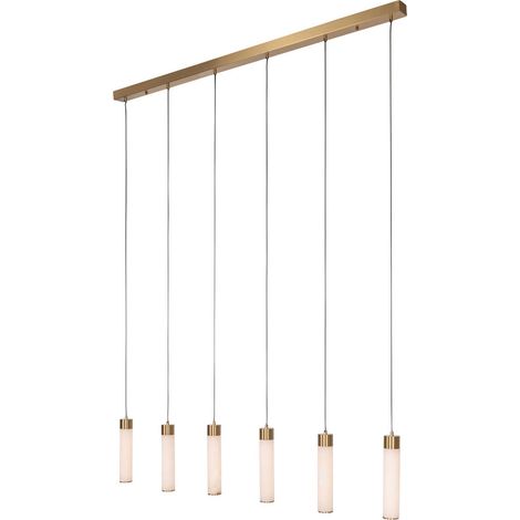 Suspension linéaire en albâtre blanc - blanc albâtre et métal doré (1/5)