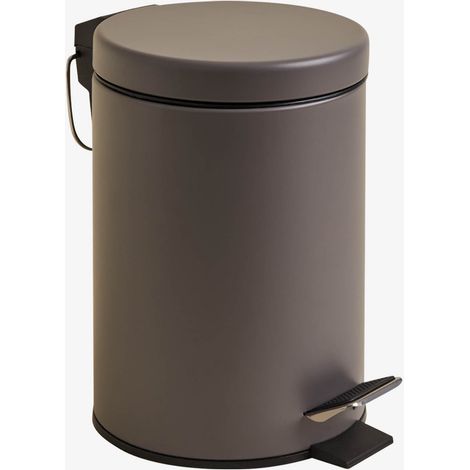 SKLUM Pedaleimer 3L aus Eisen Eiden Grau Taupe                                   (1/5)