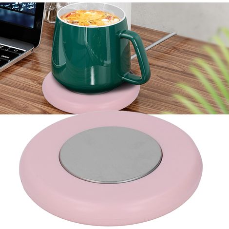 Chauffe-tasses isolé USB, tapis de tasse à température constante, dispositif de chauffage à 55 degrés, base chauffante à café avec thermostat, USB rose. (1/5)