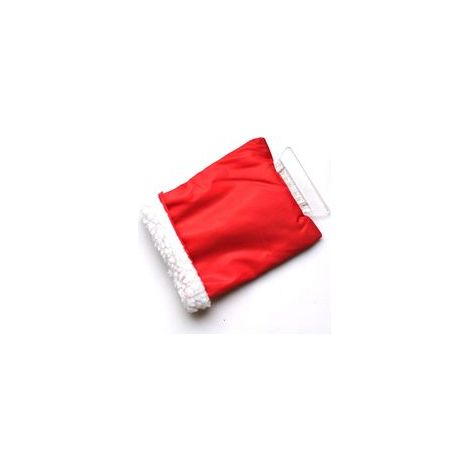 Grattoir à Glace avec Gant Isolé – Gratte-Glace Pare-Brise Anti-Froid – Outil de Dégivrage Hiver – Intérieur Doublé Chaud – Rouge