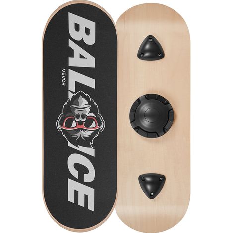 Planche d'Équilibre, Plateau d'Équilibre avec Base Réglable sur 3 Niveaux, pour Fitness Tronc Entraînement Équilibrage Proprioception Yoga Gym Domicile, en Bois, avec Surface Antidérapante (1/5)