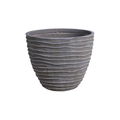TrendLine Pflanztopf Blumentopf Blumenkasten Pflanztopf rund grau gerillt