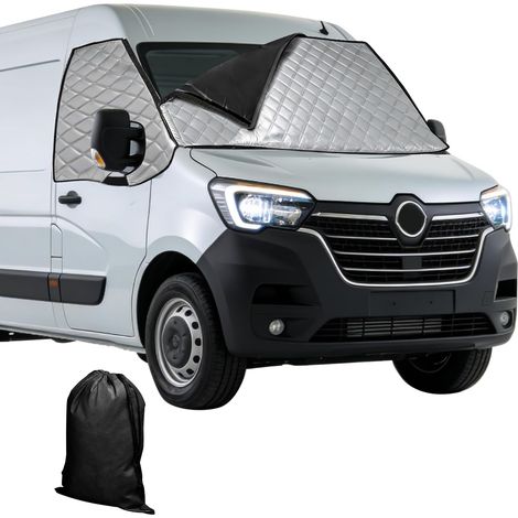 Couverture de Tapis de Fenêtre Thermique Extérieur Convient pour Movano & Renault Master 2010-2023, Couverture de Pare-Brise de Voiture Amovible épaissie, Protection Solaire Anti Gel Glace Hail,- (1/5)