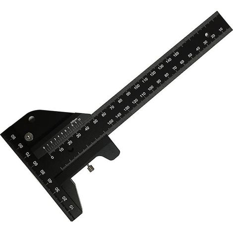 Règle en T, règle de travail du bois en alliage d'aluminium, 0-210 mm, outil de traçage pour le bois
