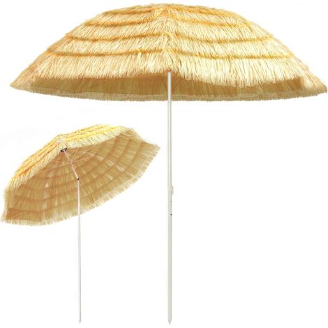 Maison Exclusive - Ombrellone da Spiaggia Naturale 300 cm in Stile Hawaiano (1/5)