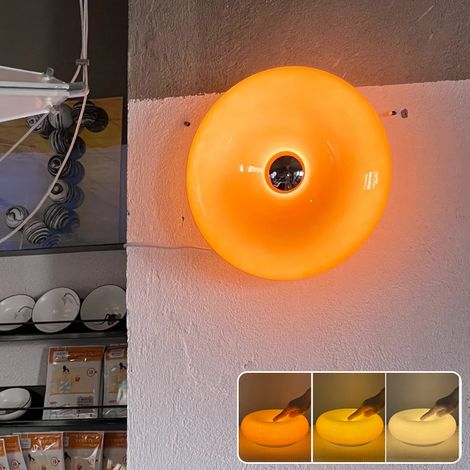 Applique murale, lampe murale Donut, applique murale d'ambiance rétro Bauhaus, lampe de chevet tactile avec 3 modes d'éclairage (1/5)