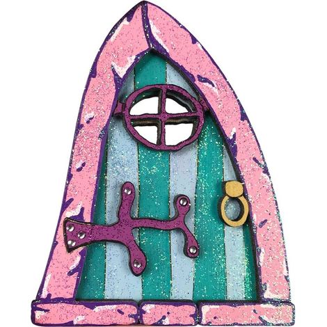 Porte de fée en bois style G, décoration jardin cour, ornement artisanal créatif pour extérieur, accessoire déco féerique naturel (1/4)