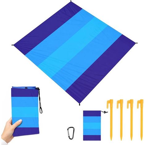 Couverture de plage - 200 x 210 cm - Couverture de plage anti-sable - Couverture de camping pliable (1/5)