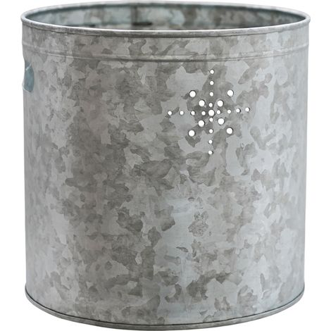 Indoor Christmas Tree Bucket with Star - Galvanized Steel - L23 x W23 x H23 cm