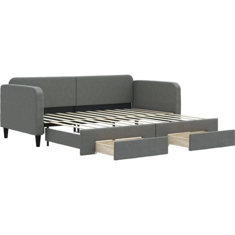 Maison Exclusive - Divano Letto Estraibile Cassetti Grigio Scuro 90x200cm Tessuto