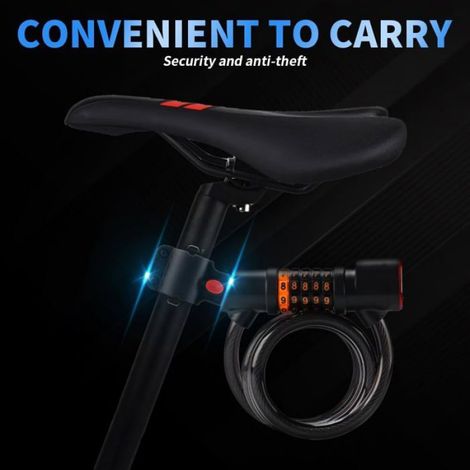Antivol Velo avec Alarme 120CM 110dB Antivol Alarme Vélo avec Télécommande USB C Rechargeable Chaine Antivol avec 3clés et Sac (1/5)