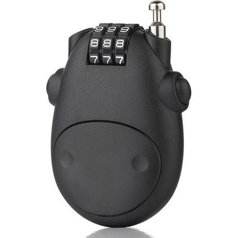 Nuevo candado antirrobo para bicicletas, motocicletas y cascos con cable de acero y cerradura de combinación retráctil. (1/5)