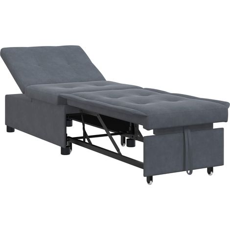 Schlafsofa Dunkelgrau 194 x 67 x 82 cm Samt (1/5)