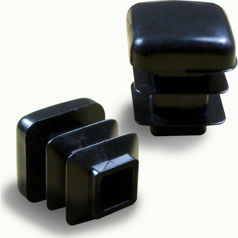 Patin pour meuble en plastique noir – Embout insert protection à ailettes – Tube carré 16x16mm – Anti-usure et anti-rayure – Ajile (1/3)