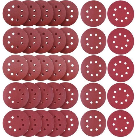 35 Pièces 125mm Disques de Ponçage Papier Abrasifs 320/400/800/1000/1200/1500/2000 Grain pour Poncer/Polir/Dérouiller pour Ponceuse Excentrique de 8 Trous