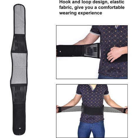 Ceinture lombaire magnétique chauffante - Soutien dorsal ajustable unisexe respirant (Noir Taille XL) (1/5)