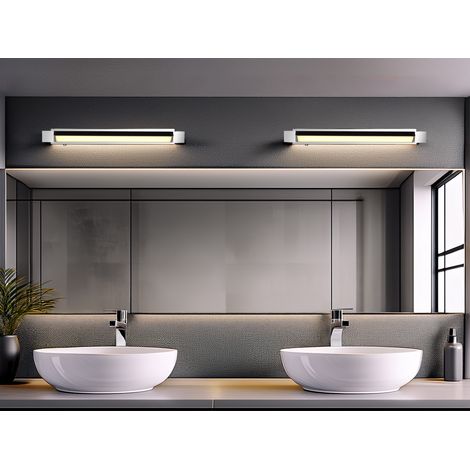 2er SET dimmbare LED Bad Spiegelleuchten schwenkbar, Chrom Breite 50cm (1/5)