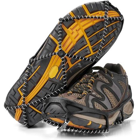 Agarres antideslizantes para hielo para zapatos - Cadenas de nieve de goma con carretes de acero para caminar con seguridad (1/5)