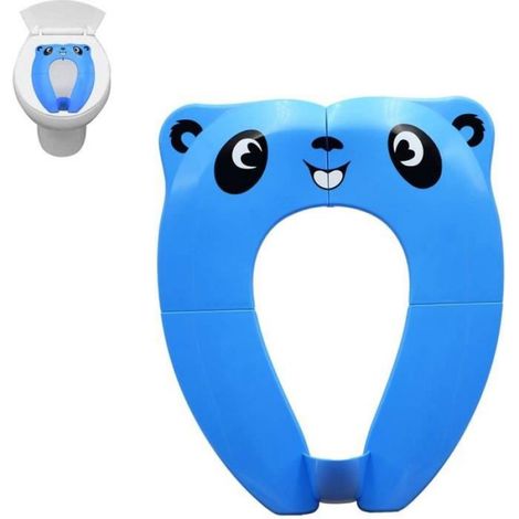 Bébé Réducteur de Toilette,Réducteur WC Voyage Pliable,avec 8 Patins Antidérapants en Silicone et 1 Sac de Transport(bleu) (1/4)