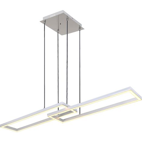 Lampada a sospensione lampada da soggiorno lampada a sospensione lampada da soffitto sala da pranzo, metallo plastica argento, telecomando dimmerabile LED RGB effetto arcobaleno, 1x 40W 2300Lm 2700-65