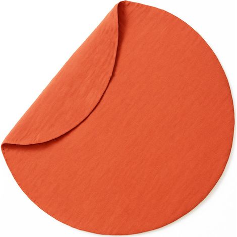 Tapis d'Éveil Bébé Réversible en Double Gaze de Coton Bio Fraise Ø 115 cm - PANGIVO (1/5)