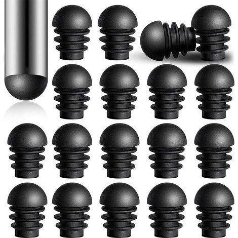 Lot de 24 bouchons d'extrémité ronds en polypropylène – Inserts pour tube de 16 mm – Antidérapants et résistants à l'abrasion – Protection sols (1/5)