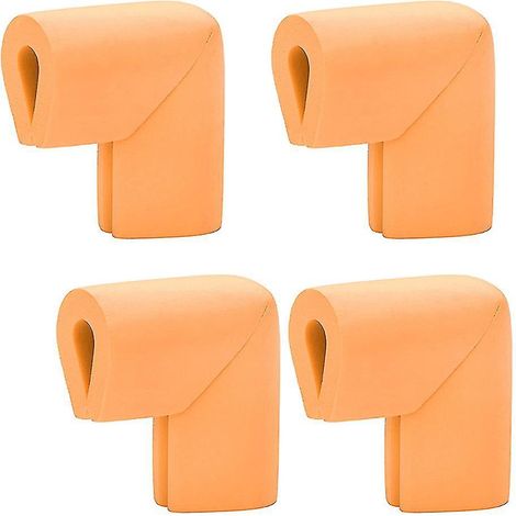 Lot de 4 protections d'angle en caoutchouc souple, anti-collision, pour la sécurité des enfants (orange). (1/5)