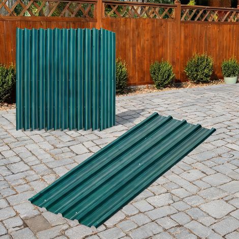 Abri de jardin coloris vert en acier 129 x 45 x 1 cm (1/5)
