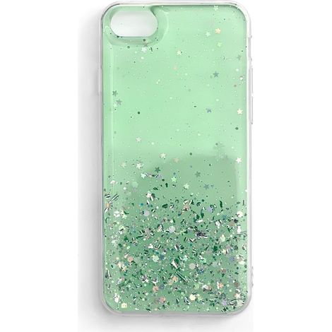 Cover lucida con glitter per Xiaomi Redmi K40 Pro+ / K40 Pro / K40 / Poco F3 Star Glitter Green (1/5)