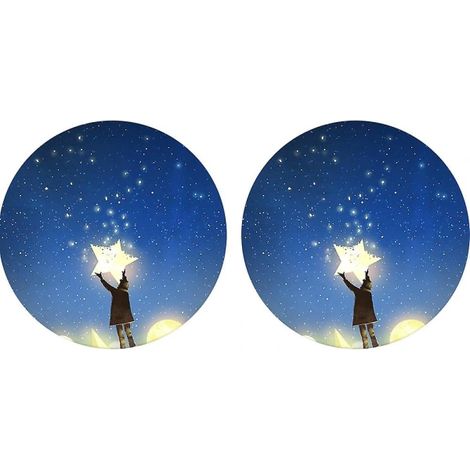 Lot de 2 dessous de verre absorbants en céramique imprimée, tapis isolants pour boissons (1/5)