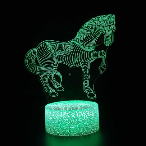 Lampe à illusion d'optique 3D, 7 couleurs, interrupteur tactile, veilleuse style déco, crée une ambiance romantique (1/3)
