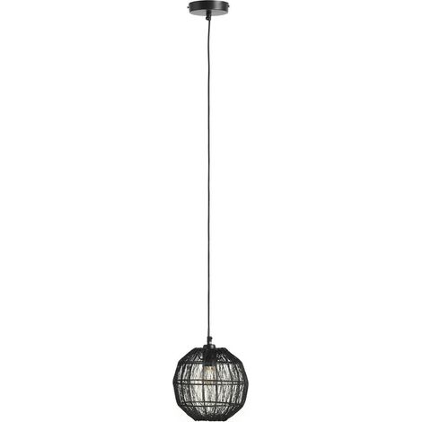 Globo - lámpara colgante - HERMI II - negro - metal - Ø 20cm - (1/2)