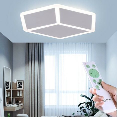 Plafoniera lampadario luce da soffitto moderna a led 37w forma cubo 3D Bluetooth cambia 3 luci dimmerabile (1/5)