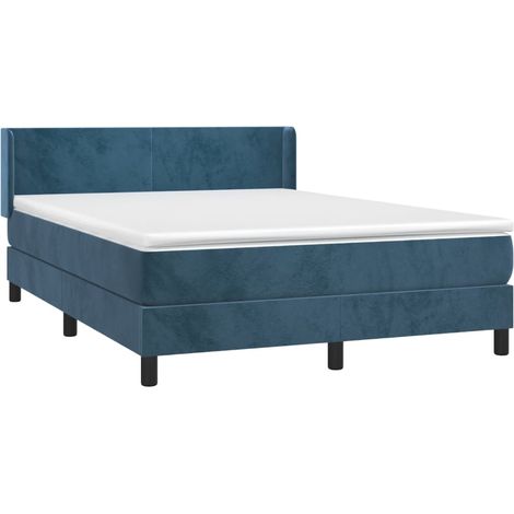 Boxspringbett mit Matratze Dunkelblau 140x200 cm Samt vidaXL (1/4)
