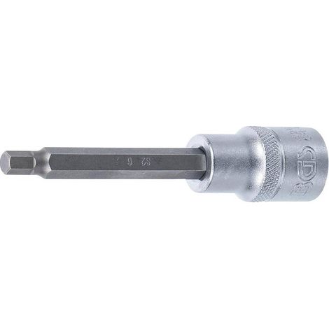 Douille à Embouts 100 mm - 12,5 mm (1/2), Six Pans Intérieurs 6 mm - Précision et Robustesse, Acier - D-Work