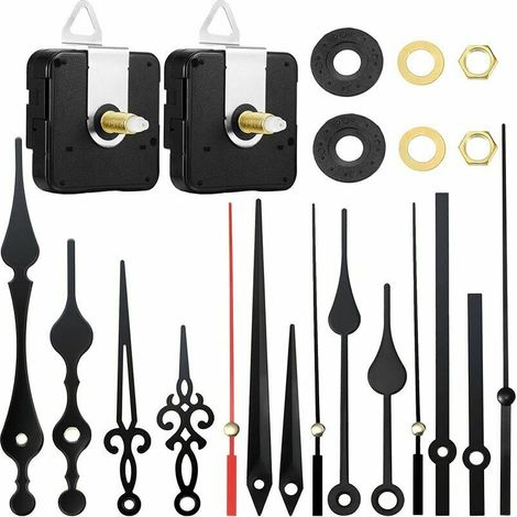 Mécanisme d'Horloge Silencieux avec Aiguilles, Mouvement Quartz à Pile pour Horloge Murale, Kit de Remplacement Pendule (1/4)